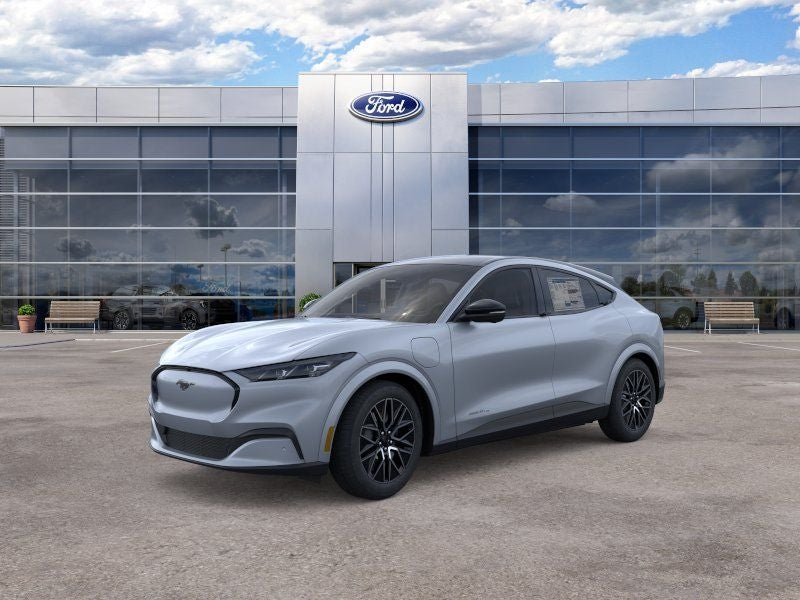 2026 Ford Mustang Mach-E Premium in Glacier Gray Metallic Tricoat — front three-quarter view