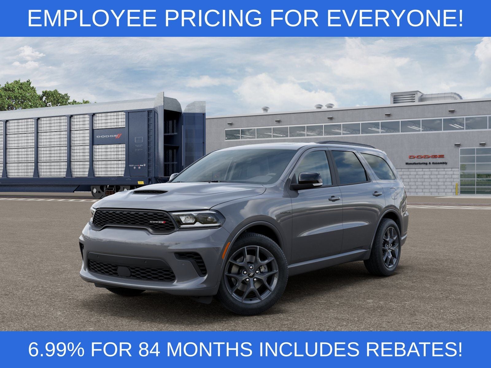 2026 Dodge Durango DURANGO GT PLUS AWD HEMI V8 in Destroyer Gray Clear-Coat Exterior Paint — front three-quarter view