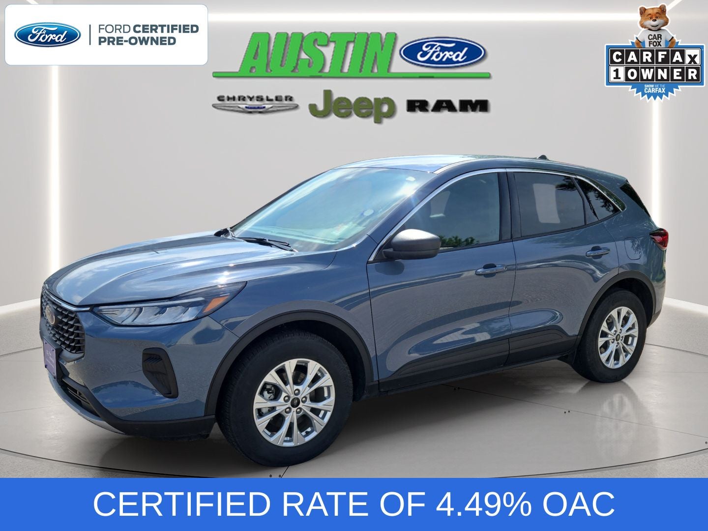 2023 Ford Escape Active in Vapor Blue — front three-quarter view