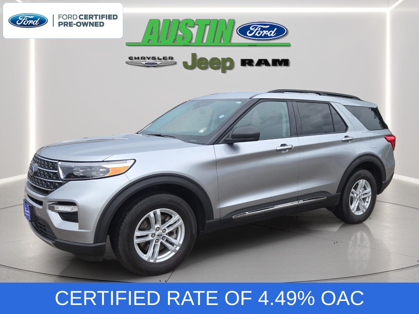 2024 Ford Explorer XLT in Silver Metallic — front three-quarter view