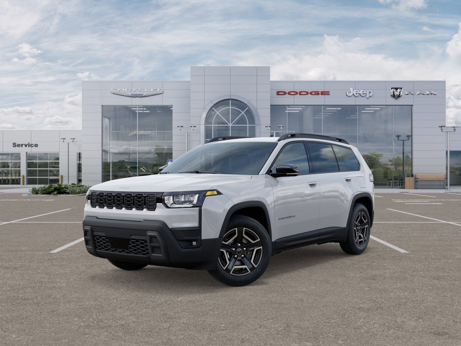 2026 Jeep Cherokee CHEROKEE LIMITED 4X4 in Bright White Clear-Coat Exterior Paint — front three-quarter view