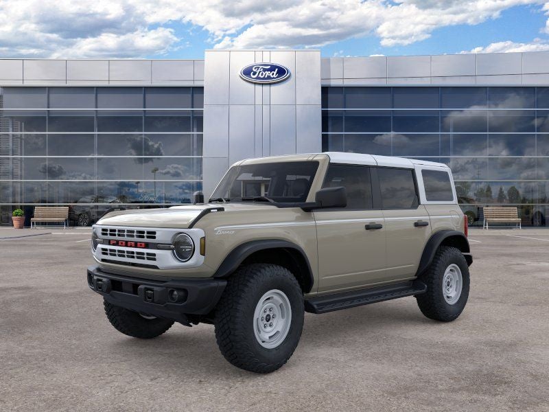 2026 Ford Bronco Heritage Edition in Desert Sand — front three-quarter view