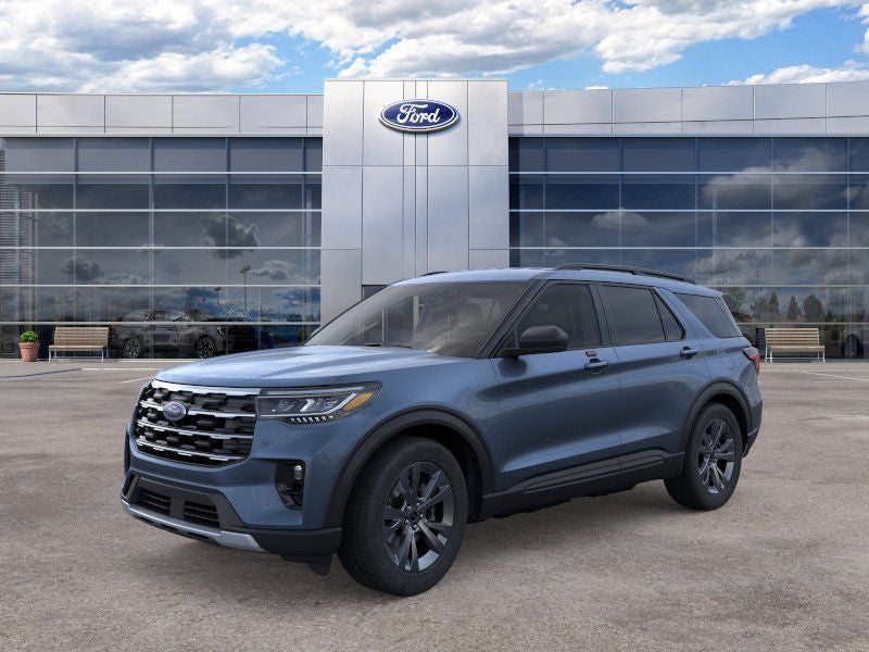 2026 Ford Explorer Active in Vapor Blue — front three-quarter view