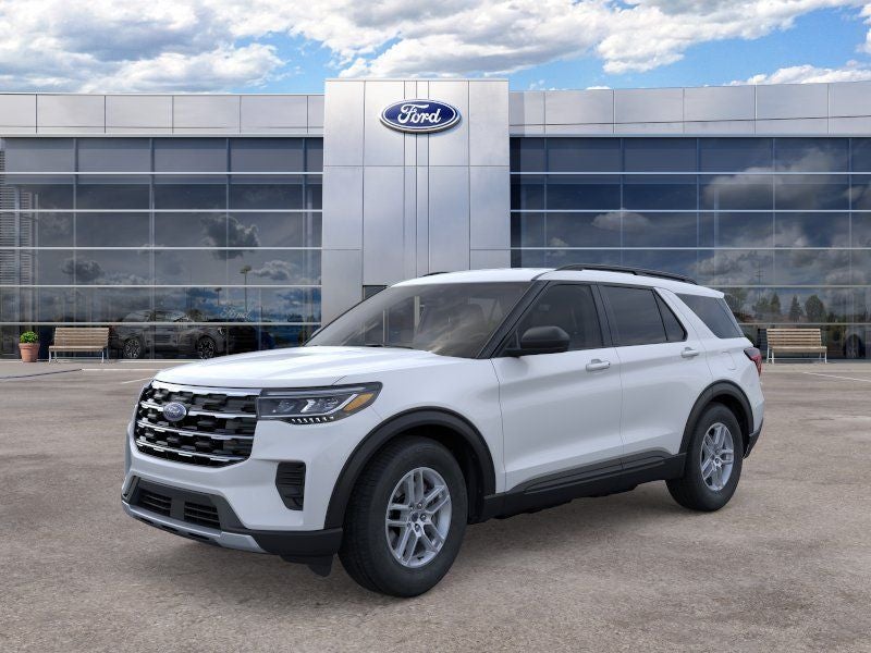 2026 Ford Explorer Active in Space White Metallic — front three-quarter view