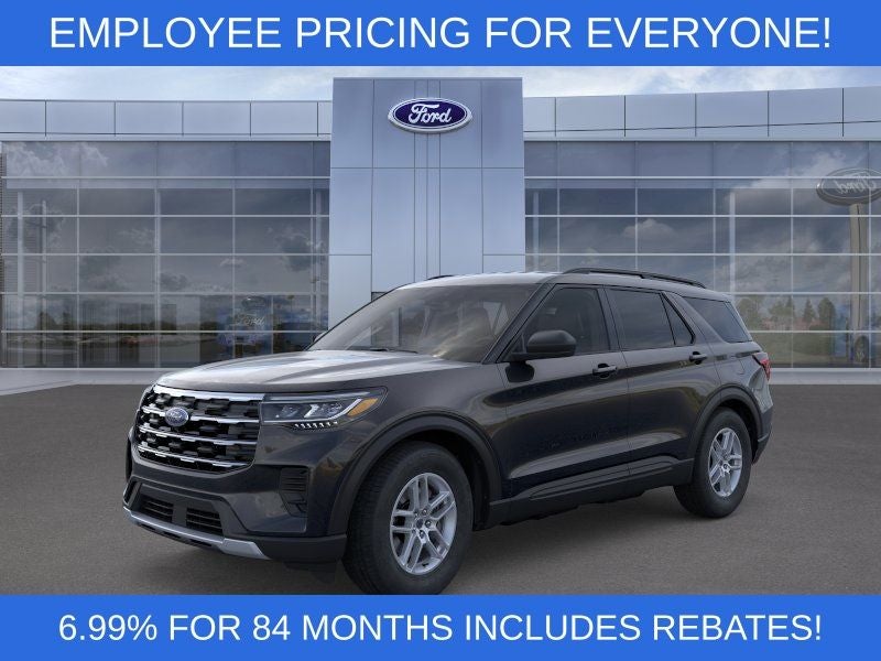 2026 Ford Explorer Active in Agate Black Metallic — front three-quarter view