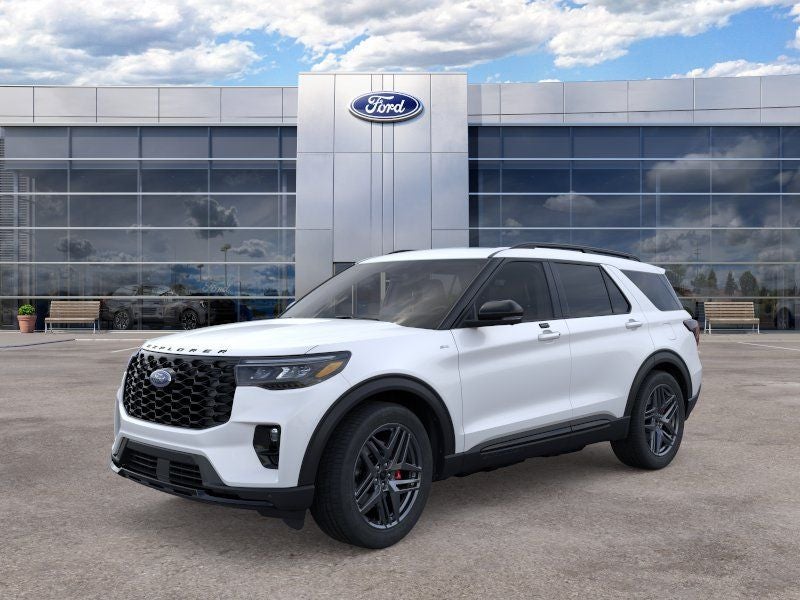 2026 Ford Explorer ST-Line in White Metallic — front three-quarter view