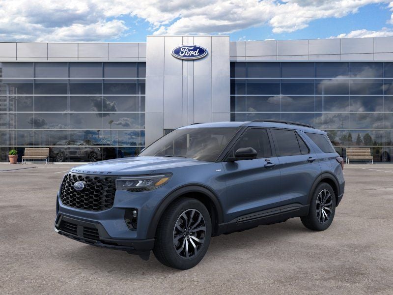 2026 Ford Explorer ST-Line in Vapor Blue — front three-quarter view
