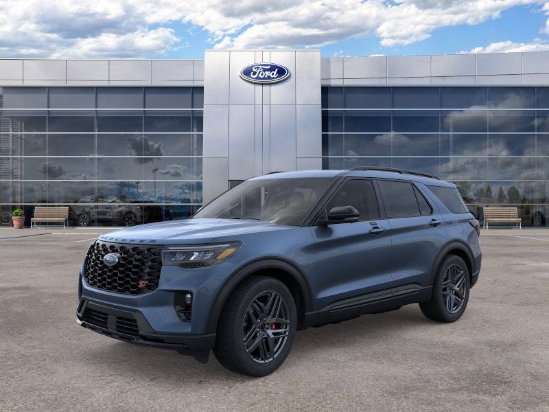 2026 Ford Explorer ST in Vapor Blue Metallic — front three-quarter view