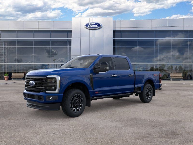 2026 Ford F-350SD Platinum in Argon Blue Metallic — front three-quarter view