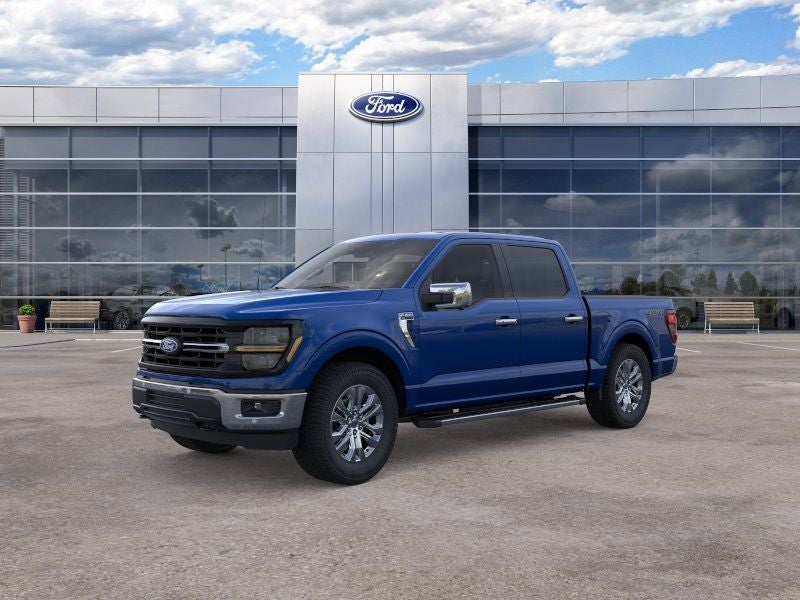 2026 Ford F-150 XLT in Argon Blue Metallic — front three-quarter view