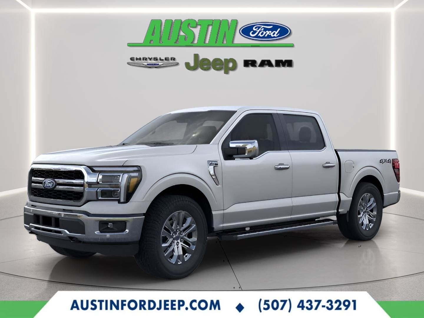 2026 Ford F-150 Lariat in Iconic Silver Metallic — front three-quarter view